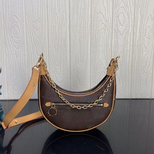 

designer women loop crossbody axillary bag denim shoulder handbag cruise baguette detachable chain jacquard weave white letter pattern