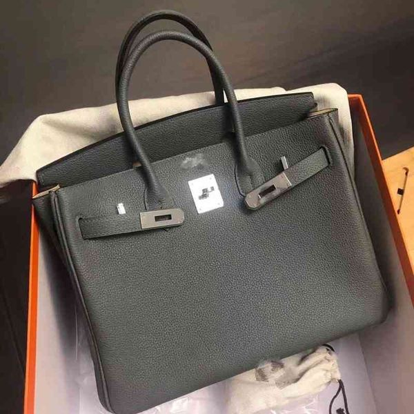 

women's bag herme birkins full hand sewing honey wax thread togo leather 63 almond green size 25 30 35 gold buckle silver