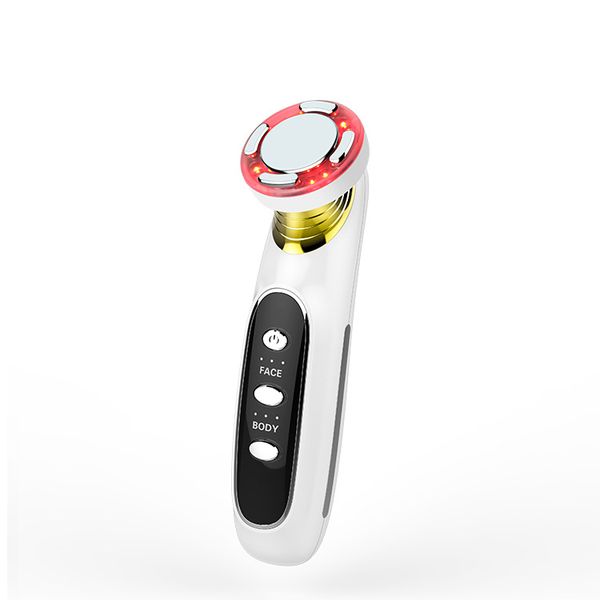 

ultrasonic facial massage machine abs material microcurrent skin toning device prtable size blue red lights therapy beauty equipment at home