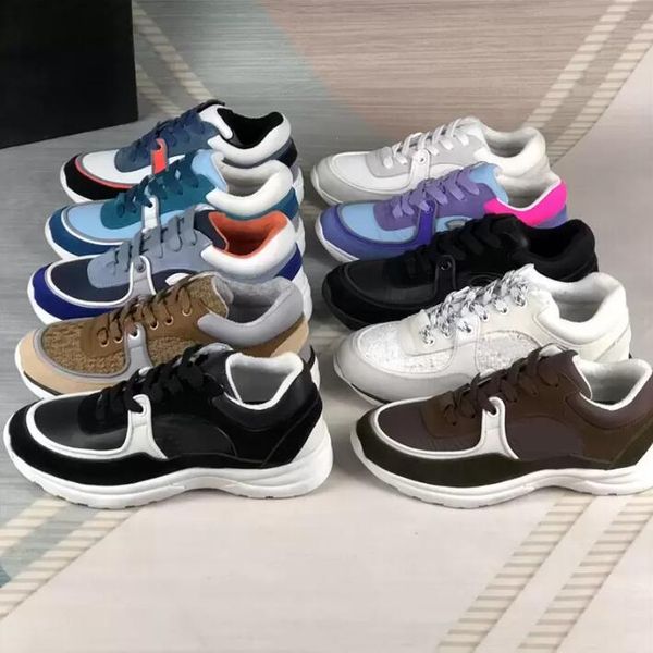 

designer luxury sneaker men women reflective casual shoes genuine leather sneakers party velvet calfskin mixed fiber shoe 35-45, Black