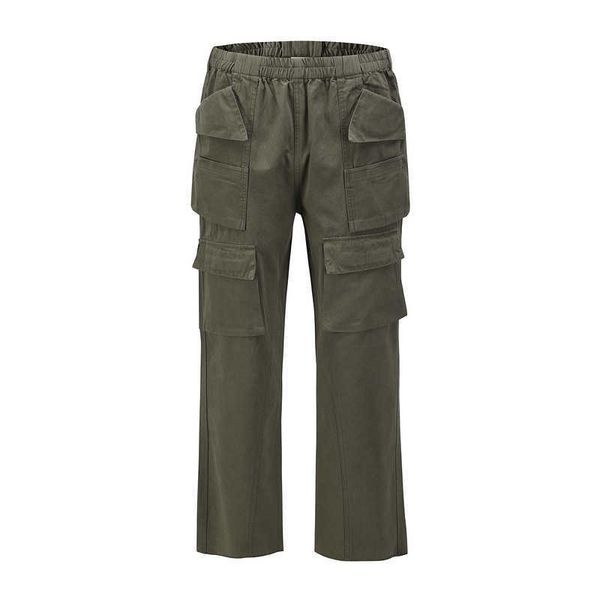 

men's pants high street shell pants vibe style lace up overalls ins trendy casual pants, Black