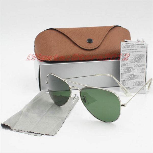 

selll fashion 20pcs arrival designer pilot sunglasses men women outdoorsman sun glasses eyewear 58mm 62mm glass lenses with br299r, White;black