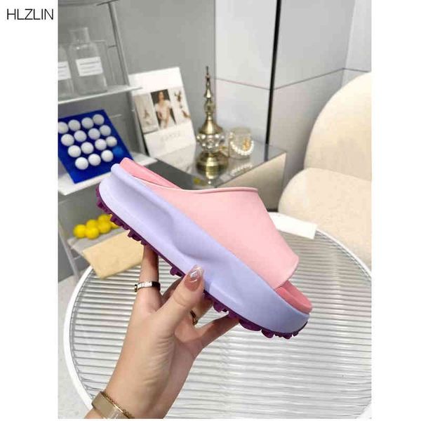 

slippers thick bottomed beach flip flops macaron color women's slippers comfortable and versatile suitable for outdoor wear size 35-42, Black
