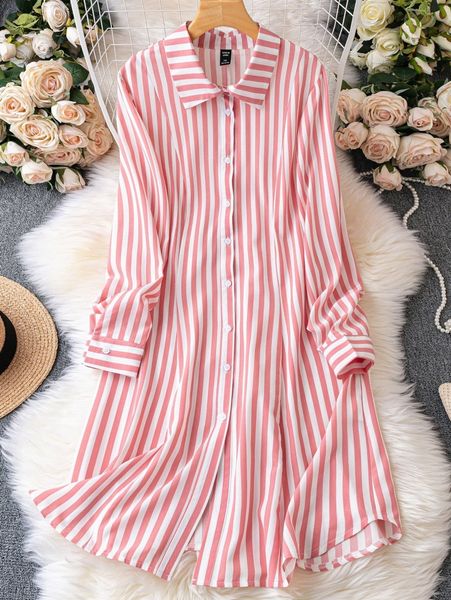 

plus vertical striped shirt dress u5rs#, Black