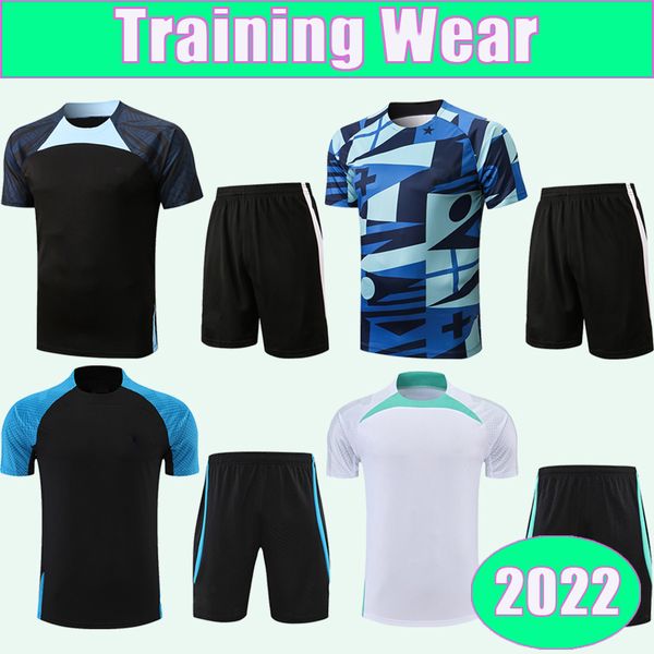 

2022 barella dzeko training wear short sleeve kit soccer jerseys eriksen skriniar brozovic alexis vidal football shirt uniforms, Black;yellow