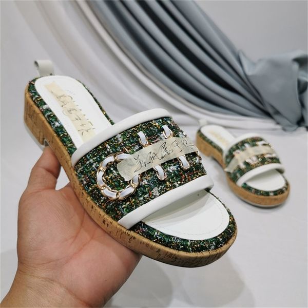 

slippers xiaoxiangfeng slippers women wear outside in summer. ins fashion net red super fire fairy thick heel cool 5xeh, Black