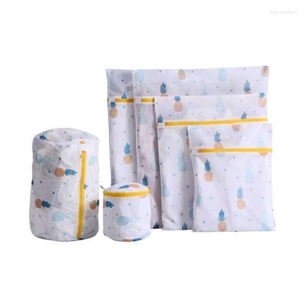 Sechsteiliger Wäschesack mit bedrucktem, schützendem, feinmaschigem Set aus Polyester-Netzbeuteln