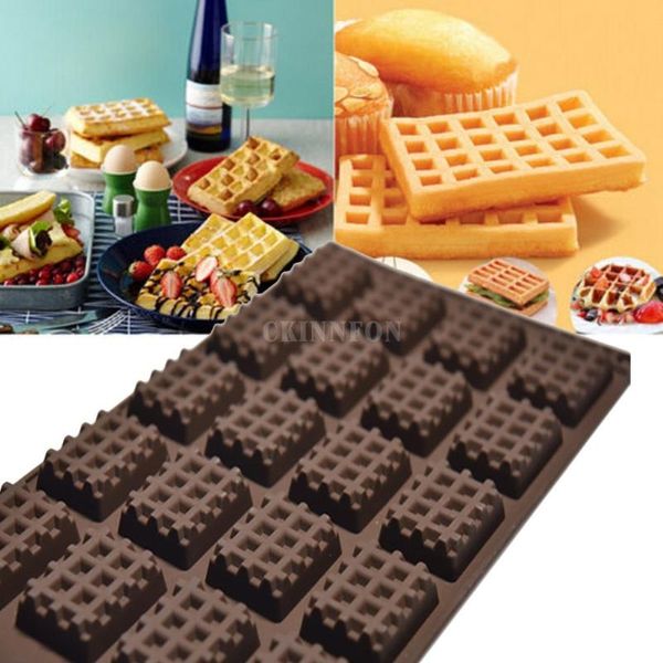 Backformen 50 Teile/los Fabrik Direktverkauf Küche Silikon Runde Waffeln Pan Kuchen Schokolade Form Form Waffel Tablett Backen