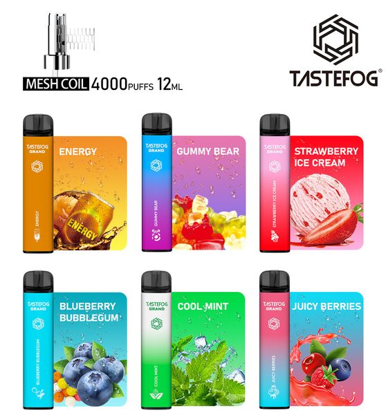 Tastefog EVApe Factory Bocconcini monouso Vape all'ingrosso 4000 Pod Plus Batteria ricaricabile per sigaretta elettronica 2% Prezzo basso di alta qualità