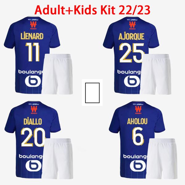 

men and kids kit 2022 2023 soccer jerseys boys sets gameiro aholou thomasson 22 23 diallo djiku strasbourgs ajorque maillot de foot mens sui, Black