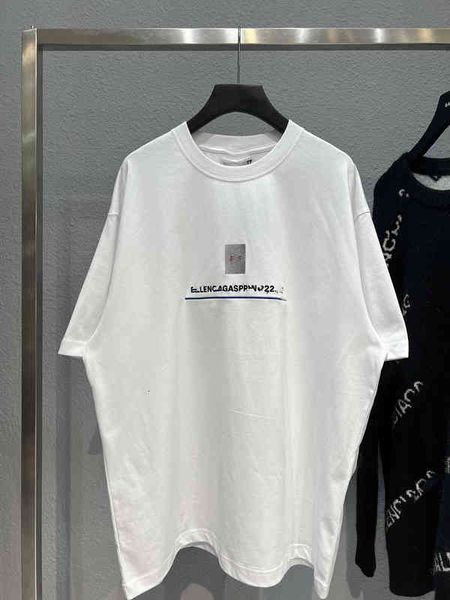 

men's t-shirts high version summer paris b home chest embroidered letters men and women lovers short sleeved t-shirt, White;black
