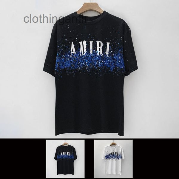 

designer amirss t shirt 2022 mens fashion physical correct colorful splash leisure hip hop high street round neck short sleeve t-shirt scij, White;black