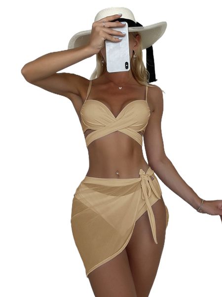 

twist push up bikini swimsuit with beach skirt e4pu#, White;black
