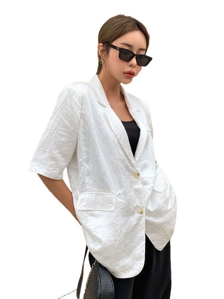 

dazy single breasted flap detail blazer p4u0#, White