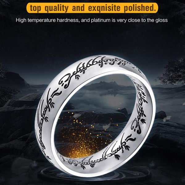 

2018 stainless steel one ring of hobbit the lord of one women men ring lovers fashion jewelry whole llbr-r059201h, Silver