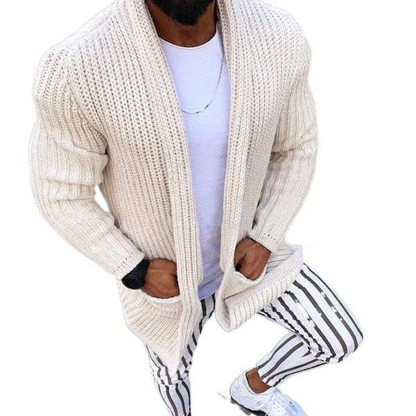 

winter clothes warm sweater coat pockets casual men sweatercoat tricot cardigan autumn knitted sweater casaco masculino hombre1 003j#, White;black