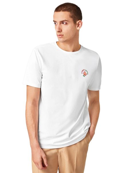 

men floral & slogan graphic tee 384g#, White;black