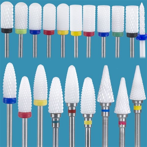 

milling ceramic mill manicure machine set cutter for pedicure electric files nail drill bit feecy 220708, Silver