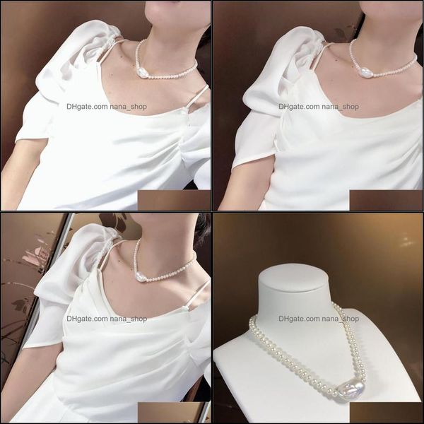 

pendant necklaces pendants jewelry hand knotted 6-7mm white freshwater ctured pearl baroque sweater ne dhery, Silver