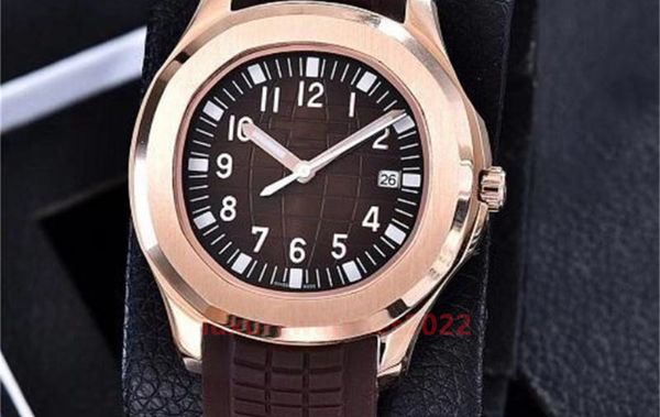 

luxury wristwatch 8 colors automatic movement stainless steels comfortable rubber strap original clasp waterproofing service available mens, Slivery;brown