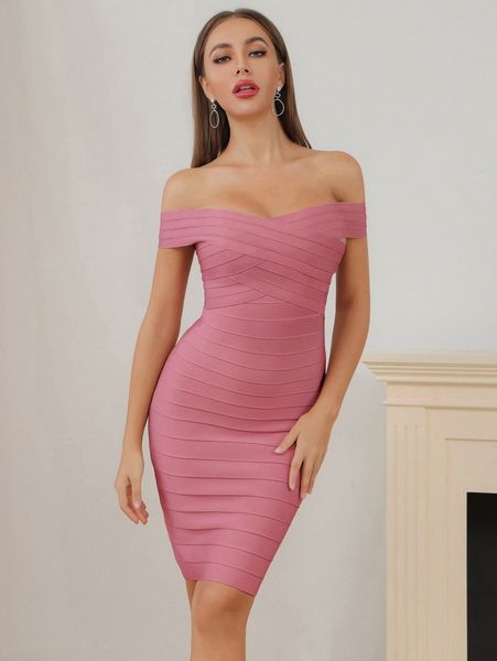 

lucra off shoulder bandage bodycon dress l9tc#, Black;gray