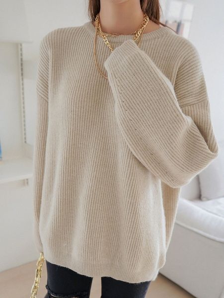 

dazy ribbed knit drop shoulder oversized sweater f9de#, White;black