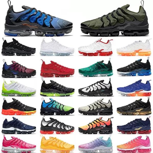 

tn plus running shoes men knicks black bubblegum yolk cherry all red cool grey neon olive pure platinum usa dark blue