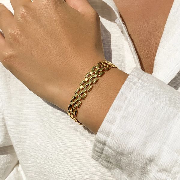 Chunky Chain Link Armbänder für Frauen Hip Hop Gold Farbe Minimalismus Charm Armband Statement Trendy Schmuck Großhandel