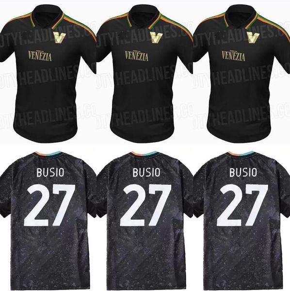 

22 23 venezia aramu mens soccer jerseys mazzocchi tessman heymans fiordilino johnsen peretz home black away 3rd 4th football shirt home jers, Black;yellow