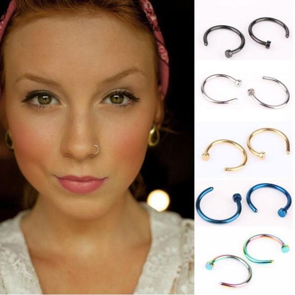 

hihpop fashion delicate fake septum medical titanium nose ring piercing silver gold body clip hoop for women girls nose studs rings jewelry