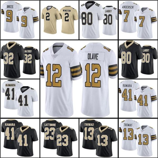 

derek carr jarvis landry jersey 12 chris olave 32 tyrann mathieu 41 alvin kamara football 9 drew brees 7 taysom hill 13 michael thomas marsh, Black;red