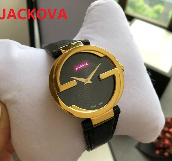 Zwei Stiche G-Form Frauen Männer Uhren 37mm Japan Quarzwerk Männliche Zeit Uhr Uhr Echtes Leder Importiert Kristall spiegel Armbanduhr Relojes De Marca Mujer