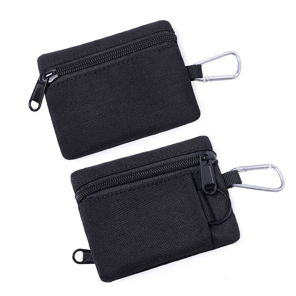 

5pcs coin purses men canvas square transparent ear short wallet with keychain, Red;black
