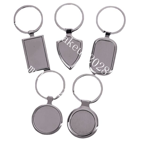 Teclado de etiqueta em branco de metal keychains criativos de carros de carro personalizado keyring de cadeia de aço inoxidável de aço inoxidável