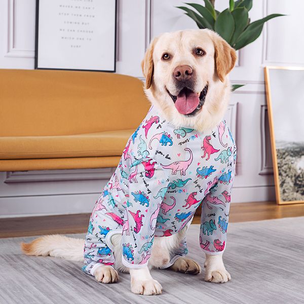 Grande vestuário de cães Modelos finos modelos de ouro Multi-Grande Pet Primavera e Vestido de Verão Solcreen Anti-Hair Quatro Pé Roupa