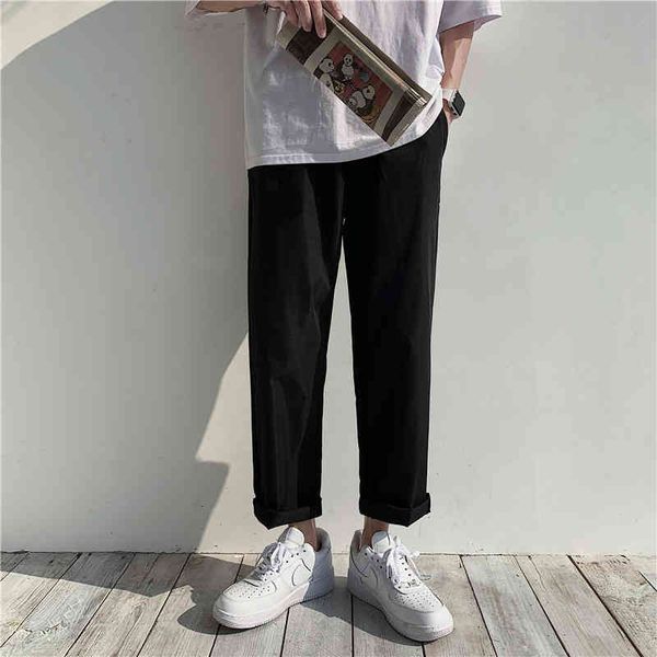 

men's pants solid male ankle-colored trousers, plus size 3xl, simple, autumn, male, baggy, broad leg, korean style, bf fashion mfqb, Black