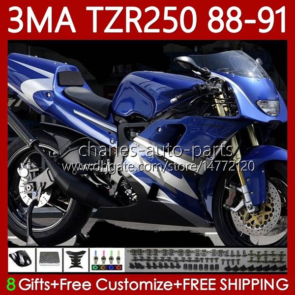 Kit carrozzeria per YAMAHA YPVS 3MA TZR250RR TZR250R 1988-1991 Corpo 115No.119 TZR250 TZR 250 TZR-250 R RS RR Gloss Blue 88 89 90 91 TZR250-R 1988 1989 1990 1991 Carenatura OEM