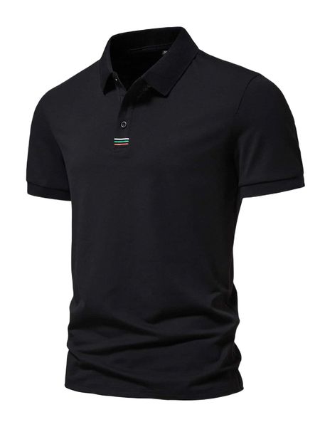 

men striped button front polo shirt k7p8#, White;black