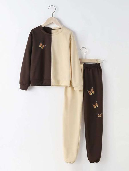 

girls two tone pullover & sweatpants she, White