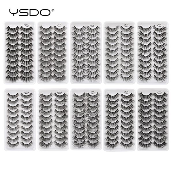 

ysdo 5 10 pairs 3d mink eyelashes thick fluffy faux lashes natural false extension cilios makeup wispy 220524