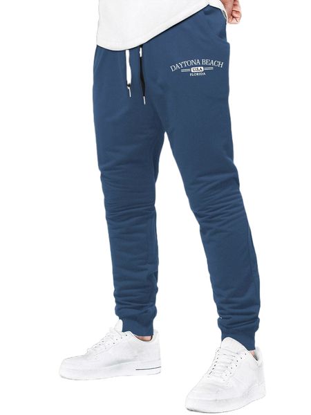 

men letter graphic drawstring waist sweatpants i9ak#, Black