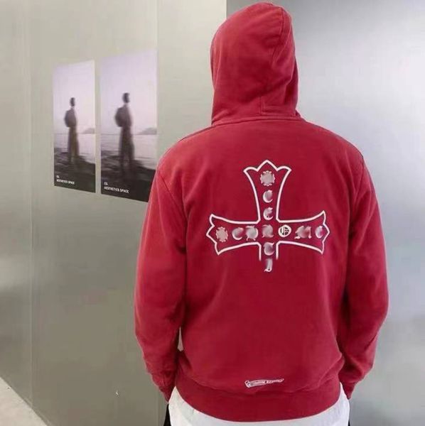 

mens classic loose hoodie ch brand sweatshirts designer horseshoe sanskrit print luxury zipper jacket fashion pullover hooded coat women sw, Black