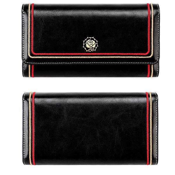 

women's purse large capacity change bag card bag a vintage leather handbag customized, Red;black