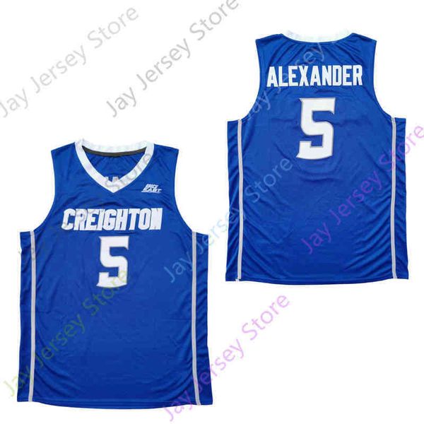 

college new ncaa creighton bluejays jerseys 5 ty-shon alexander basketball jersey all stitched size men youth adult, Black