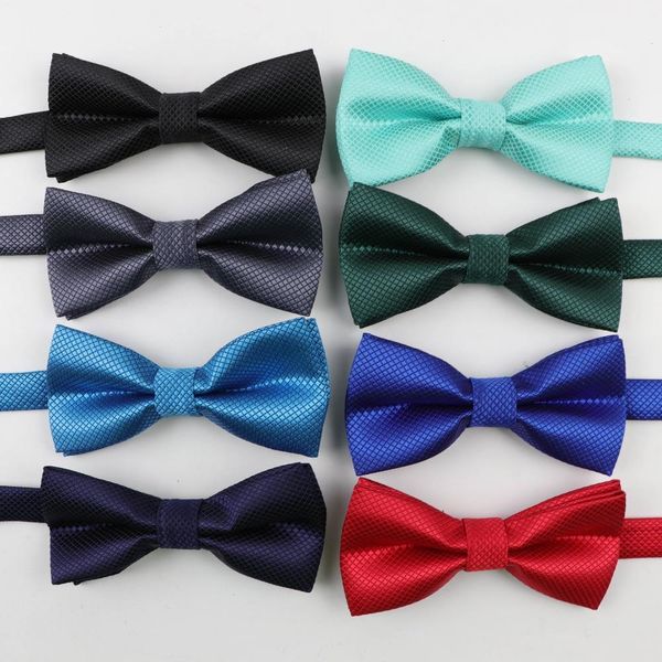 

children polyester bowtie classic solid color butterfly wedding party necktie kid suit tuxedo dicky pet bow tie, Black;gray