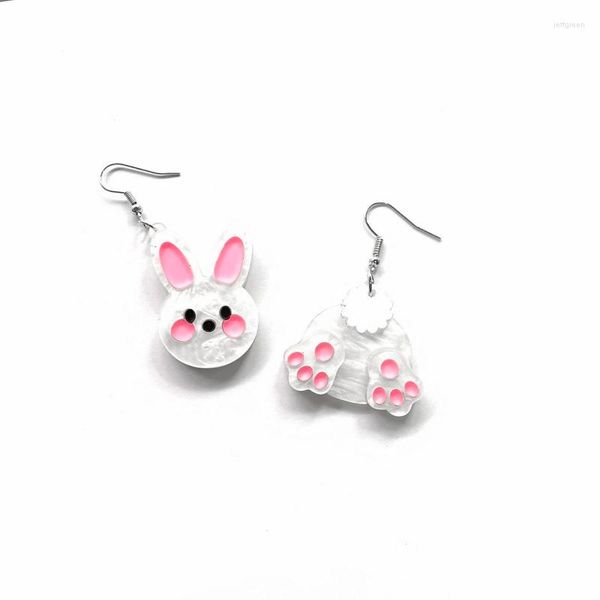 Baumelnde Ohrringe Kronleuchter Schöner Tierkopf Schwanz Pfoten Bu Asymmetrisches Acryl Für Mädchen Ostern Tag Modeschmuck Geschenk X85Dangle