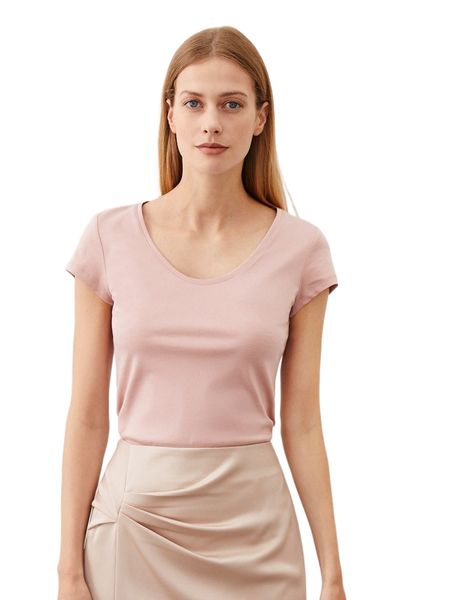 

motf premium mulberry blend silk t-shirt 956o#, White