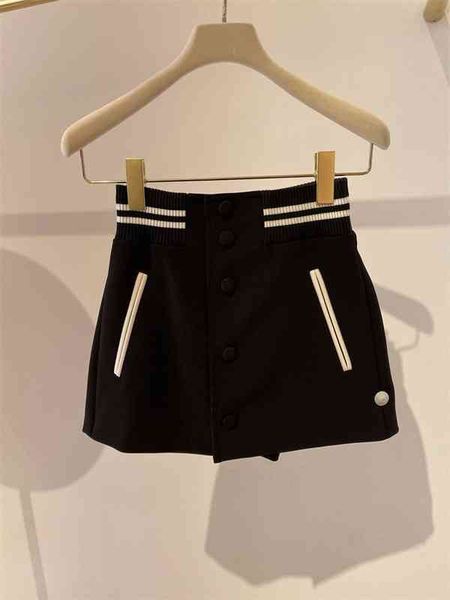 

women's shorts fashion shorts female french minority summer high waist casual versatile wide leg pants a-line skirt ins fashion, White;black