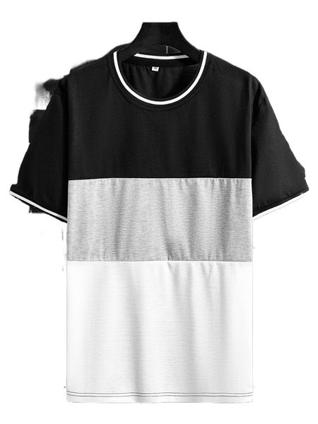 

men cut and sew tee l5dy#, White;black