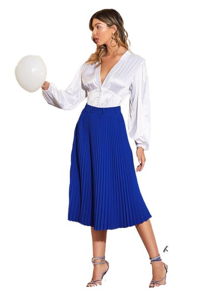 

x kymmadoodles solid pleated skirt p3yo#, Black